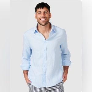 Never Worn! Linen Shirt Light Blue